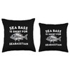 Sea Bass is Short for Seabasstian Funny Sebastian Fishing Throw
