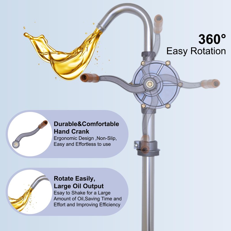 LYCARESUN 15 to 55 Gallon Drum Pump, Upgraded All-Aluminum Oil