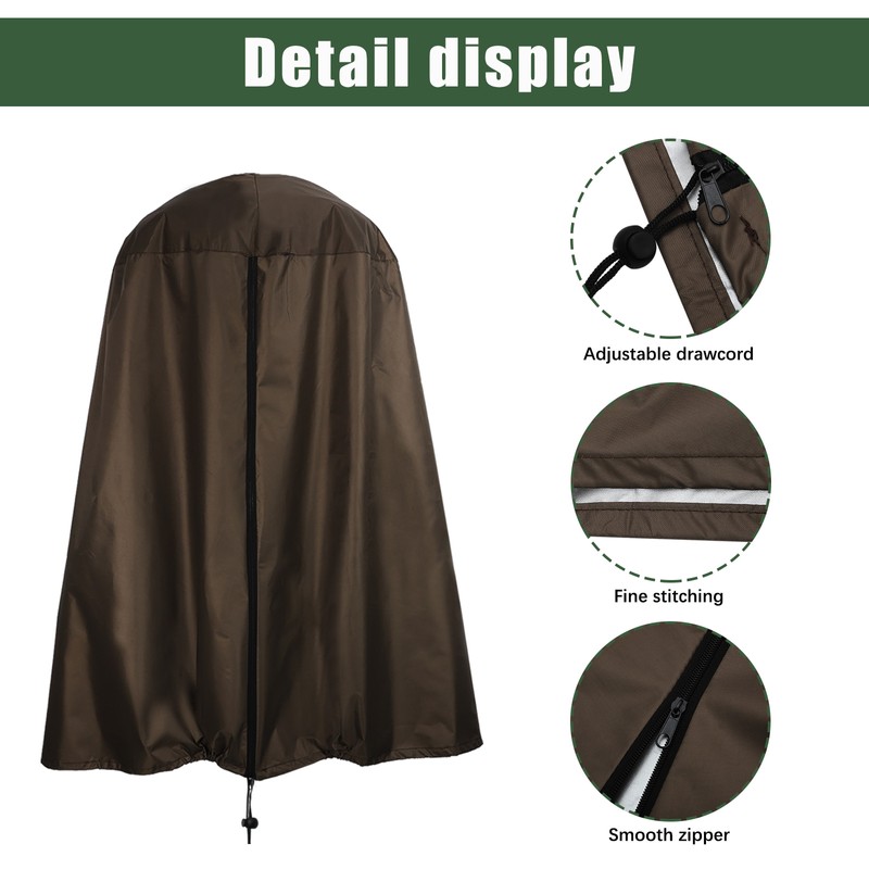 Garden Fountain Statue Protective Cover Silver Coated Oxford Cloth Waterproof