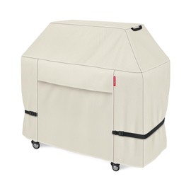 Porch Shield 72W x 24D x 48H inch Premium Gas Grill Cover Up to 68 inch, Waterproof and Fade Resistant 600D BBQ Covers for Weber, Brinkmann, Char-Broil and More, Light Tan