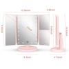 deweisn Tabletop Mount Tri-Fold Lighted Vanity Mirror with 21 LED