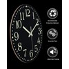 JoFomp Wooden Glow in The Dark Clock, 12 inch Silent