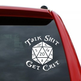 Black Heart Decals & More D&D / Tabletop gaming - Get Crit Vinyl Decal | Color: White | 5" tall