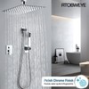 RTOBWEYE 10 Inch Ceiling Mount Shower Faucet Set, Silver Rainfall