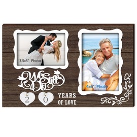 EXQUIDECA We Still Do Double Picture Frame Holds 4X6 Inches and 3.5X5 Inches,1-99 Years of Love Anniversary Wedding Marriage Blessing Gifts for Couples