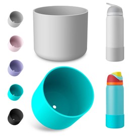 Airboat 2PCS Silicone Water Bottle Boot for Owala 24oz, Protective Bottom Bumper Anti-Slip Sleeve for FreeSip, Twist, and Flip Stainless Steel Bottles, Dishwasher Safe and BPA Free