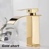 Black Waterfall Bathroom Faucet for Wash Basins – Short Deck-Mounted