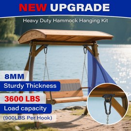Stainless Steel Pad Eye Hooks+M8 Snap Hooks, Heavy Duty Hammock Hanging Kit