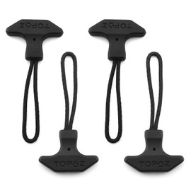 DGHAOP 4pcs T-Shaped Zipper Puller Black TPU Zipper Pull Cord Zipper Pulls Travel Bag Suitcase Backpack Zipper Puller