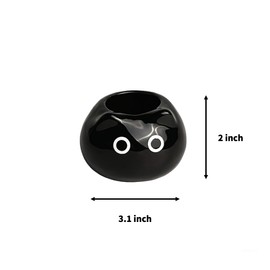 JoyfulTrends Electric Toothbrush Holder with Toothpaste Dispenser, Cute Cat Design Ceramic Bathroom Organizer, Non-Slip Base & Vanity Storage (Black, Single-Hole Slot)
