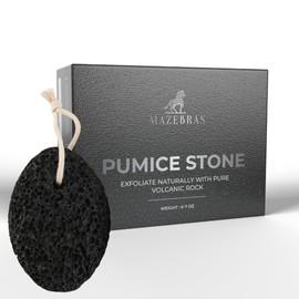 Mazebras Pumice Stone Foot Scrubber for Exfoliating Feet, Callus Remover for Feet, Pedicure Tools for Foot Scrub, Corn & Callus Remover, Exfoliating Hard Dead Skin, Black