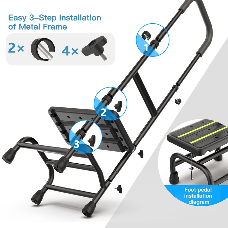 Packve Step Stool with Handle for Elderly Adults, Adjustable Handrail
