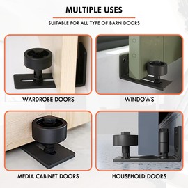 Quality Merch Barn Door Floor Guide - Sliding Barn Door Floor Guide for Bottom Adjustable Roller 8-Setup Options - Quiet Operations, Flush Design with Felt Strips (Pack of 1)