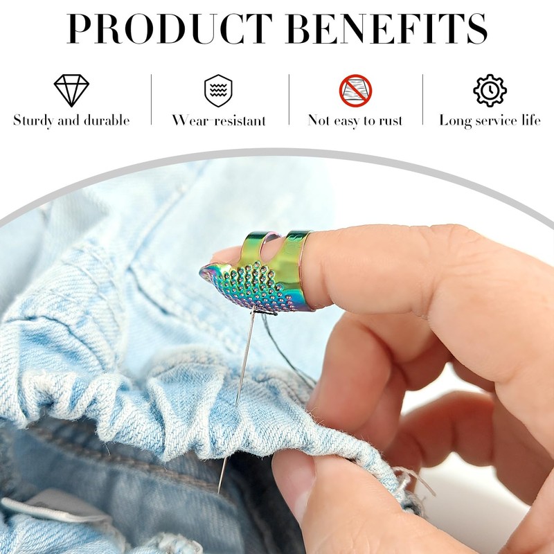 FR 4 Pack (2 Sizes, S/M) Sewing Thimble Finger Protector,