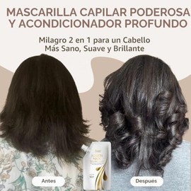 Vitamins Tratamiento para Cabello Maltratado y Seco con Keratina - Mascarilla Hidratante para Cabello Fino Anti frizz con Aceite de Argán, Aceite de C