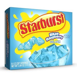 Starburst Gelatin, Blue Raspberry, 3.93 OZ, 6 CT (Pack of 12)
