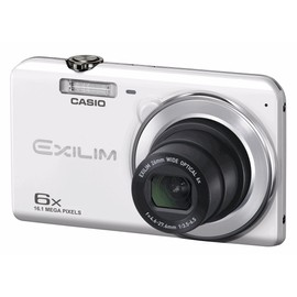 Casio EXILIM EX-Z780WE Digital Camera, Wide Angle 26mm, 6x Optical Zoom, Premium Auto, 16.1 Megapixels, White
