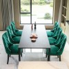 Modern Green Velvet Dining Chair with Button Tufted Back Nailhead