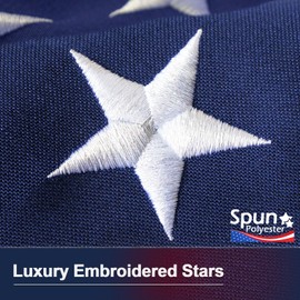 American Flag 4x6 Outdoor, 4x6 Flags Outside, Heavy Duty Spun Polyester USA Flag, All Weather US Flags with Embroidered Stars Sewn Stripes Brass Grommets, Vivid Color for Outdoor Indoor