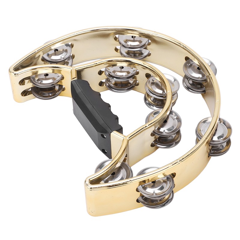 Double Row Hand Tambourine Metal Tambourine with Plating Bells Percussion