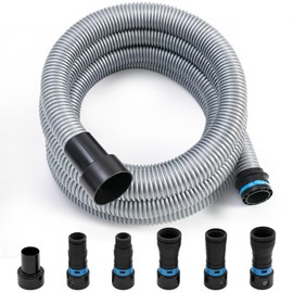 16FT 1-1/4Inch Shop Vac Hose Extension, Dust Collection Hose Kit Fits 2-1/4" Home & Shop Vacuum Connections with Quick-Connect Adapter Set for Multi-Brand Power Tool Dust Collection