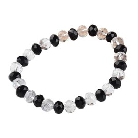 Hemasa Glass Faceted Abacus Beaded Stretch Bracelets For Women/Girls (Black)