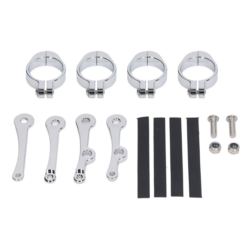 Motorcycle Headlight Mounting Bracket 39 to 41mm Bright Silver Surface