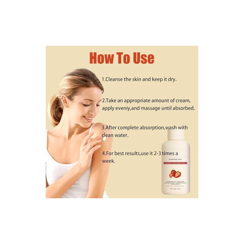 Piezas Crema Rejuvenecedora Piel Fresa Loción Piernas Mujeres Reduce Protuberancias