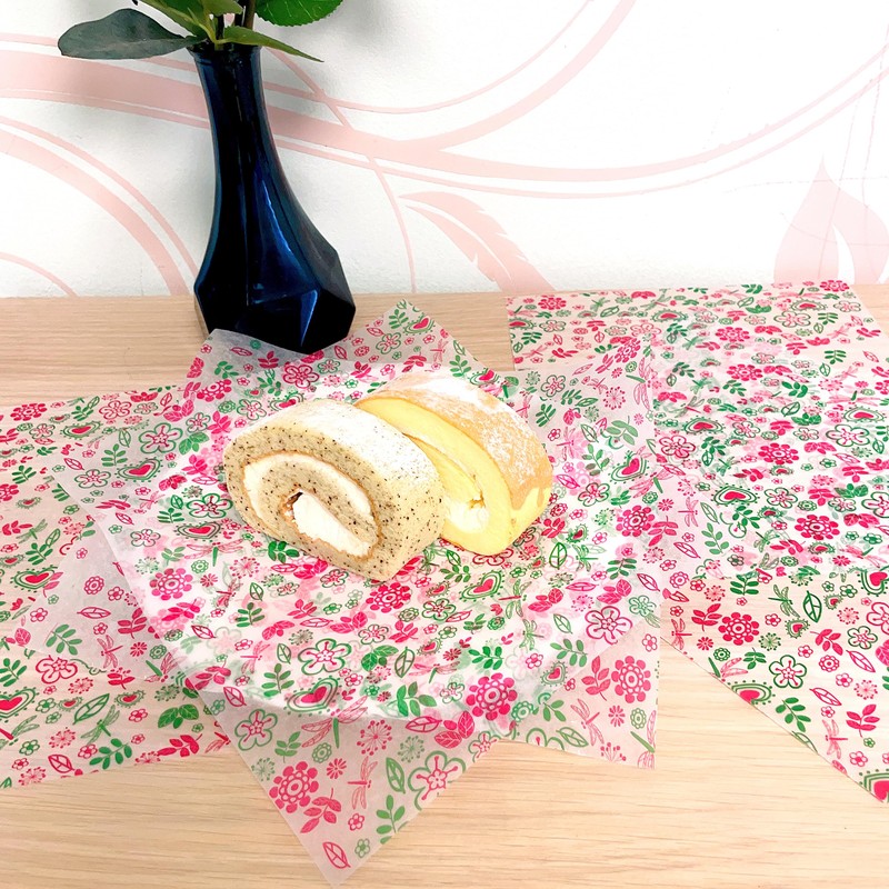 ZZJ 150pcs Flower Patterned Wax Food Paper Liners for Picnic,