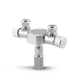 CENPEK Silver Metal 2 Way Splitter Control Valve Aquarium Plant CO2 Tank