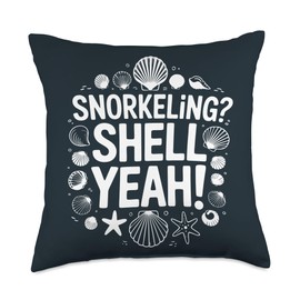 Snorkeling Pun Snorkeler Throw Pillow