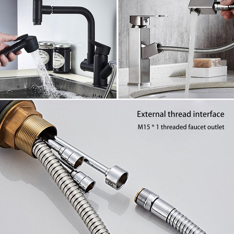 PHYXON Chrome Kitchen Sink Faucet Pull-Out Spray Replacement Hose, 59-Inch,