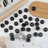 Set of 30 rubber feet, screwable, round, black, rubber feet,