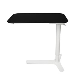 Pneumatic Overbed Table, Height Adjustable Mobile Desk, Scratch-Proof, Waterproof, with Silent Casters (Black)