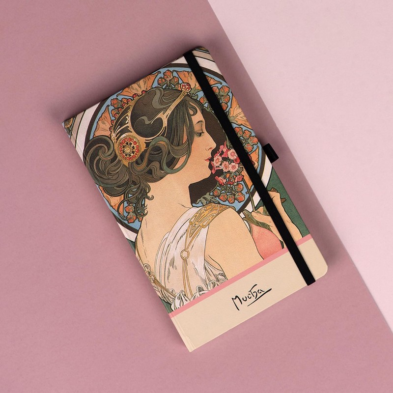 NOTIQUE Polka Dot Notebook with Elastic Band, 13 x 21