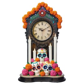 Unbranded DAY OF THE DEAD CLOCK WITH LIGHTS 1739978 *NEW