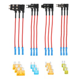 SCUARI Auto Fuse Tap,Fuse Taps Automotive 12V,Car Accessories 4 Types 12V Car Add-A-Circuit Fuses Tap Adapter,Cars Fuses,Suitable for Most Cars,Trucks,SUVs, RVs,Boats(12PCS)