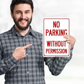 No Parking Without Permission Sign, 10x7 Inches, Rust Free .040 Aluminum, Fade Resistant, Made in USA by My Sign Center