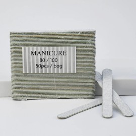 US Warehouse Delivery 5000pcs/case Double Disposable Wooden Nail File 80/100color: zebra nail file, specifications: 80/100#