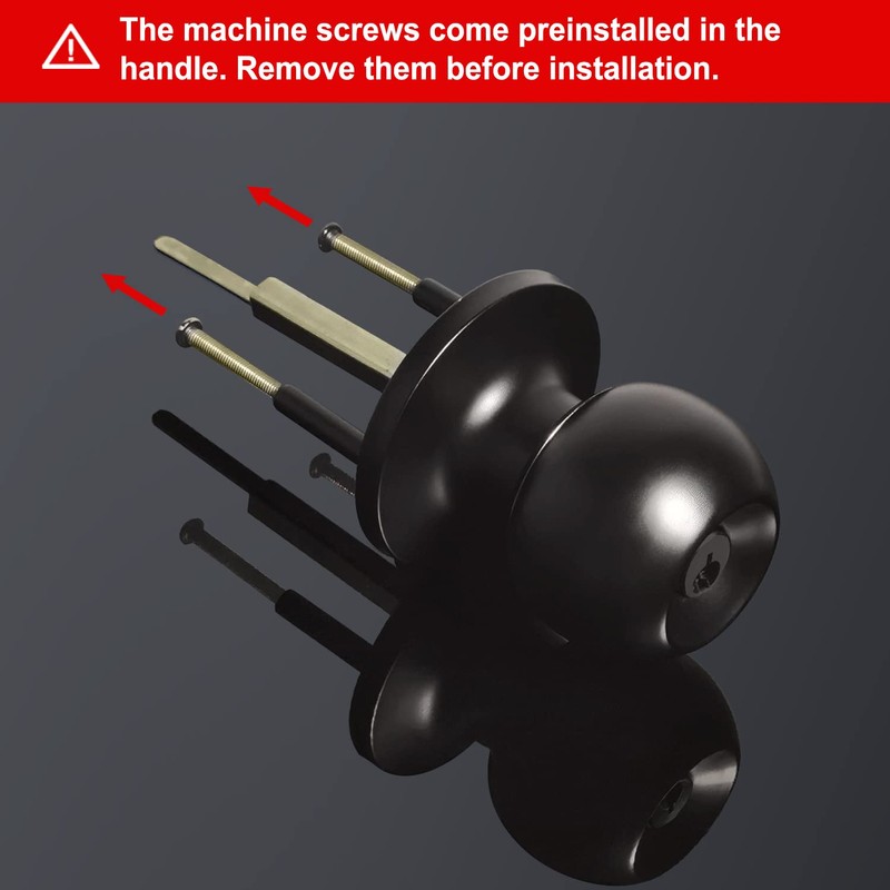 BESTTEN 2 Pack Keyed Same Exterior Door Knobs and Single