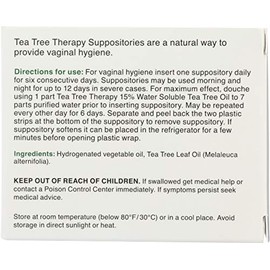 Tea Tree Therapy Tea Tree Therapy Vaginal Suppositories with Oil, 6 Count