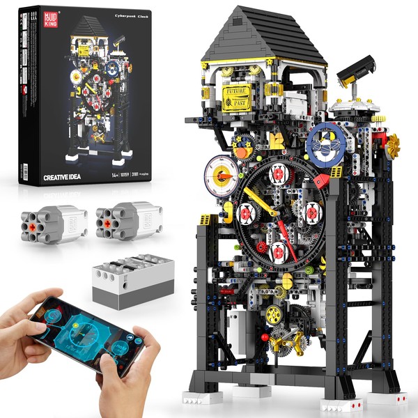 Mould King Cyberpunk Clock Building Set, APP Control Smart Clock