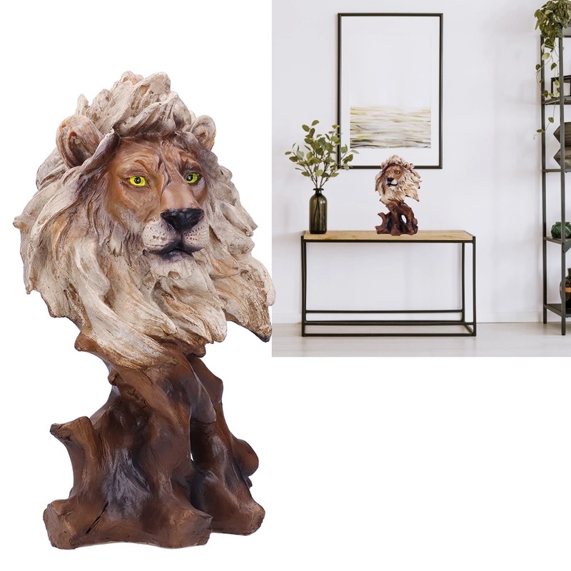 Resin Craftwork Craft Animal Sculptures Decorative Ornament Home Office DecorationLion