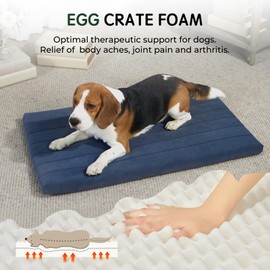 BALANCE Dog Crate Bed, Orthopedic Dog Bed Pad with Waterproof Liner, Washable Crate Foam Pet Mat for Large, Medium, Puppy Dogs Breeds, Periscope, 30"x19"x1.6"