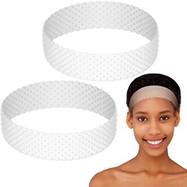 WILLBOND 2 Pcs Silicone Wig Grip Band Snatch Proof Wig Band No Slip Silicone Headband Bulk Elastic Fixed Gripper Holder for Men Women Sports Yoga(White)