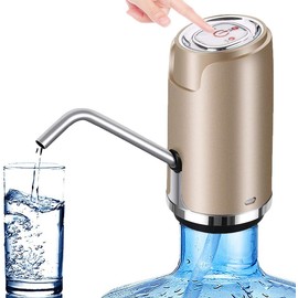 Despachador de Agua Automático - Dispensador de Bomba de Agua Eléctrico - USB Recargable Bomba de Agua Inalámbrica Bombeo Rápido Botella de Galón Universal de Dispensado para Exterior y Interior(Oro)