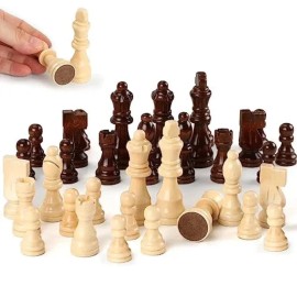Vahome Magnetic Wooden Chess Pieces Only, 3" Large King Chess Pieces Weighted