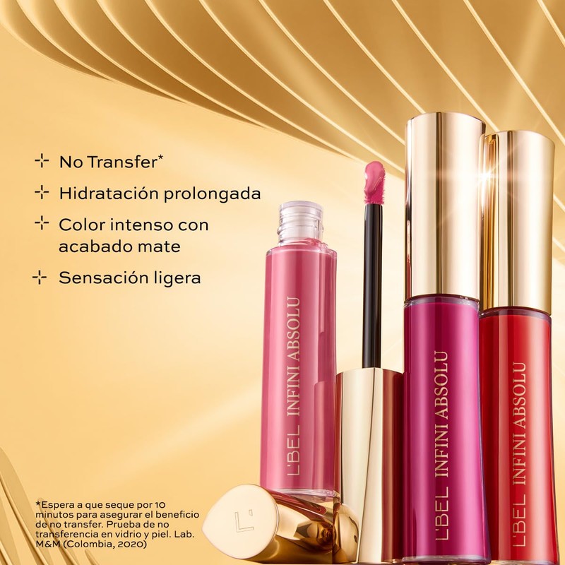 L'BEL - Infini Absolu Labial Mate Líquido de Larga Duración