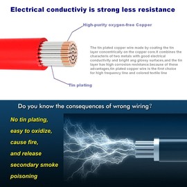 TUOFENG 10 AWG Silicone Wire 10 Feet [5 Feet Black and 5 Feet Red] 10 Gauge Stranded Wire - Ultra Flexible Tinned Copper Wire High Temperature Resistance