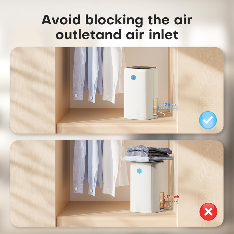 Dehumidifier,TABYIK 38OZ,Small,Quiet, Energy-Saving Dehumidifier with Auto Shut Off, for Bathrooms,